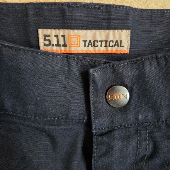 5.11 Tactical Mens Cargo Pants Black Ripstop Work Trousers 24x32 Medium Reg - Picture 3 of 9